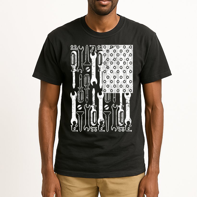 Tool American flag Mechanic Tall T-Shirt