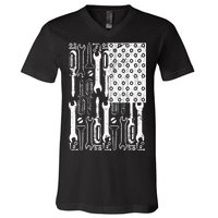 Tool American flag Mechanic V-Neck T-Shirt