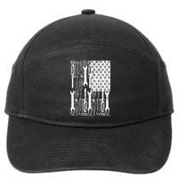 Tool American flag Mechanic 7-Panel Snapback Hat