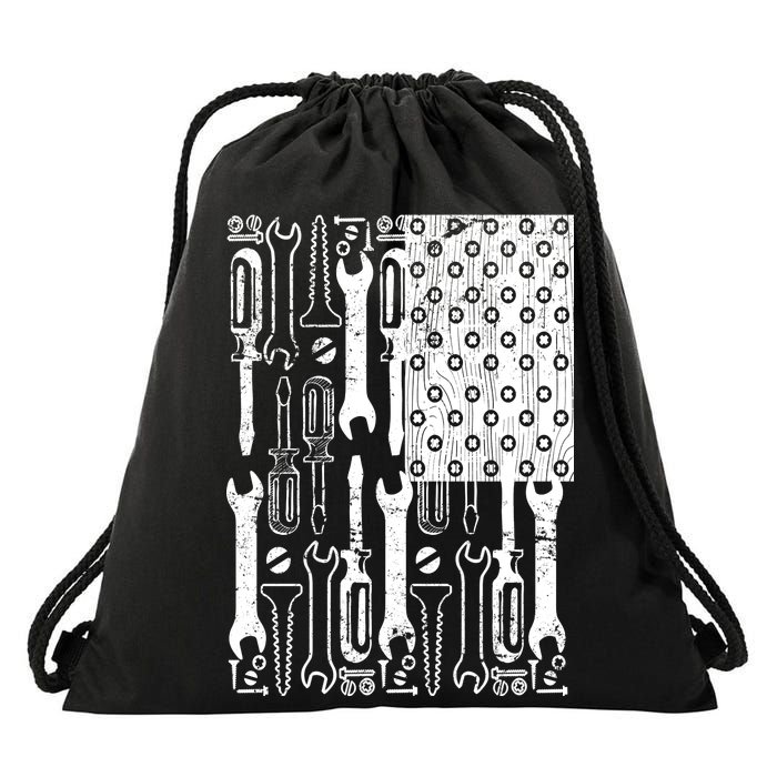 Tool American flag Mechanic Drawstring Bag