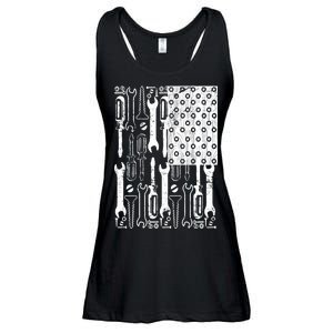 Tool American flag Mechanic Ladies Essential Flowy Tank