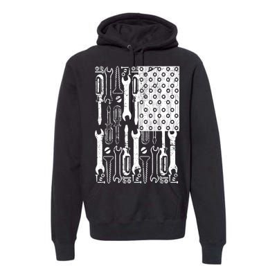 Tool American flag Mechanic Premium Hoodie