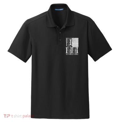 Tool American flag Mechanic Dry Zone Grid Polo