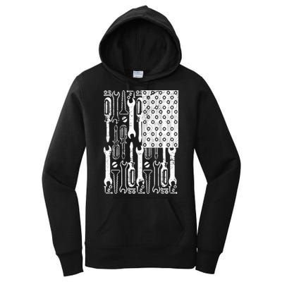 Tool American flag Mechanic Women's Pullover Hoodie