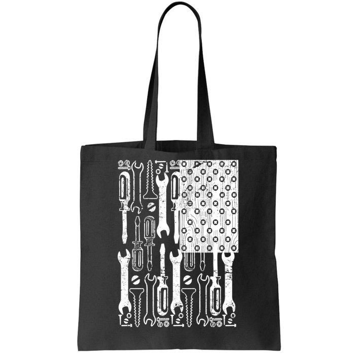 Tool American flag Mechanic Tote Bag