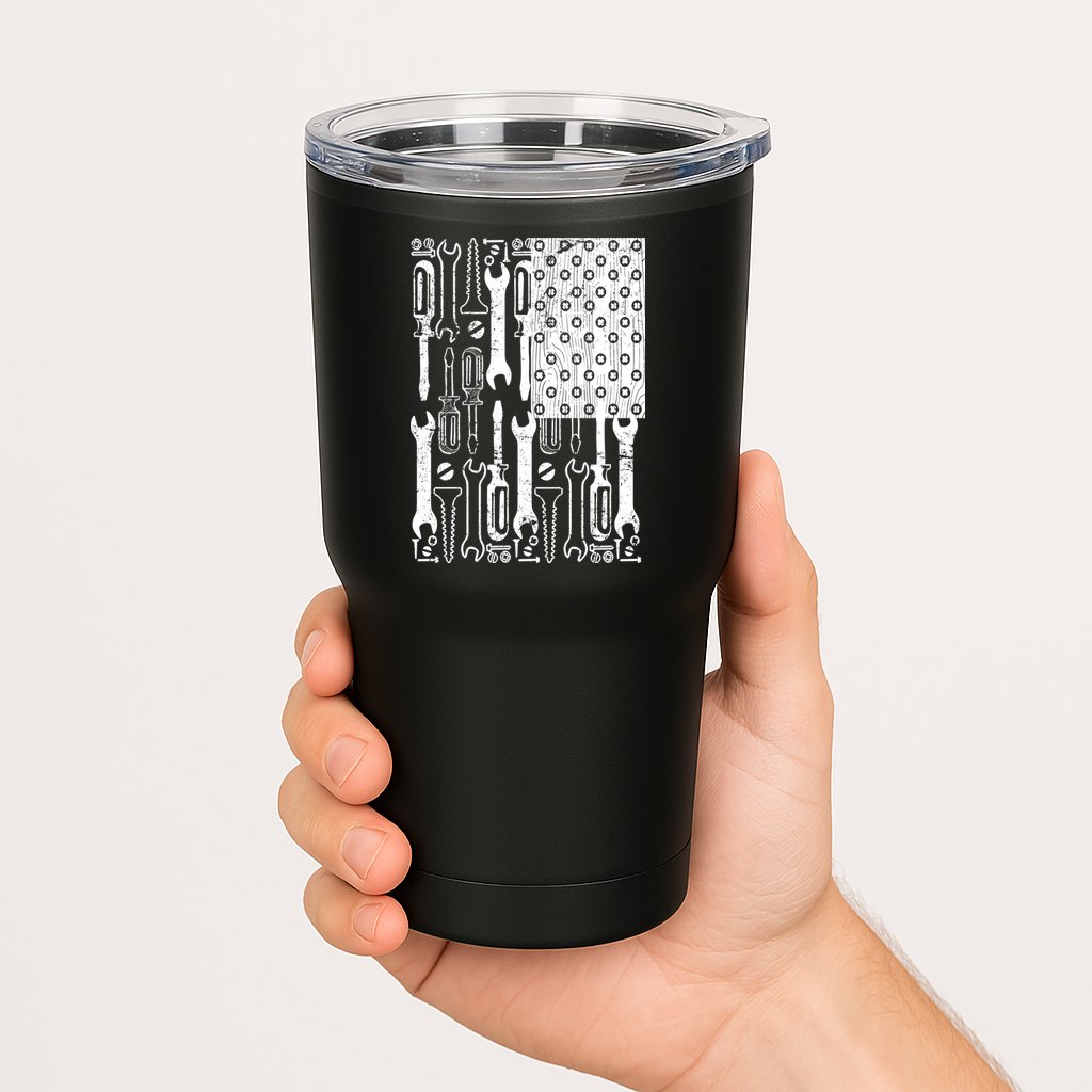 Tool American flag Mechanic Tumbler