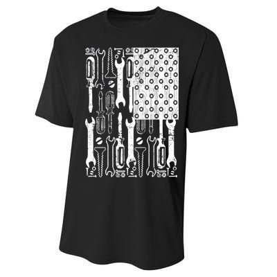 Tool American flag Mechanic Performance Sprint T-Shirt