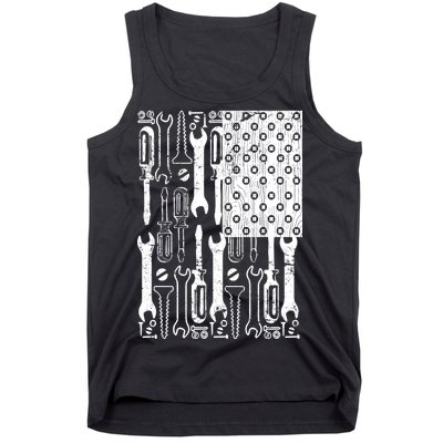 Tool American flag Mechanic Tank Top