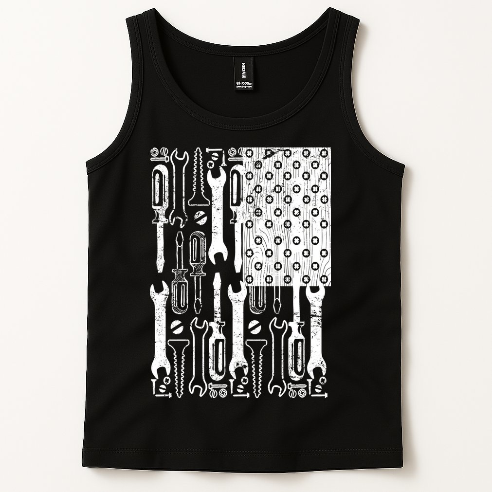 Tool American flag Mechanic Tank Top