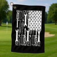 Tool American flag Mechanic Golf Towel