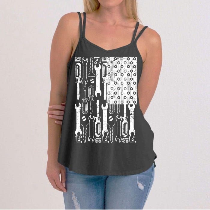 Tool American flag Mechanic Women's Strappy Tank