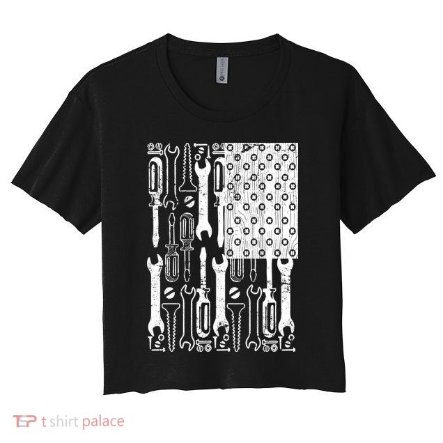 Tool American flag Mechanic Crop Top