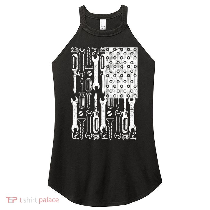 Tool American flag Mechanic Women's Perfect Tri Rocker Tank