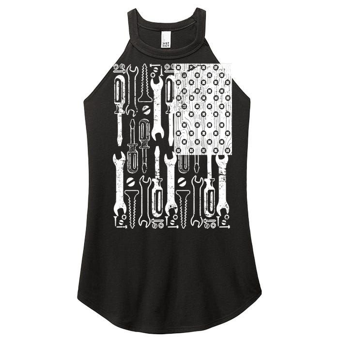 Tool American flag Mechanic Women's Perfect Tri Rocker Tank