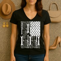 Tool American flag Mechanic Women's V-Neck T-Shirt