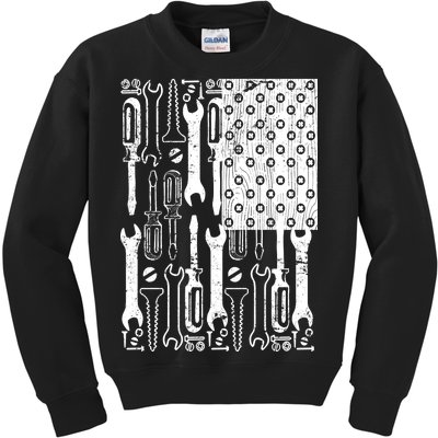 Tool American flag Mechanic Kids Sweatshirt