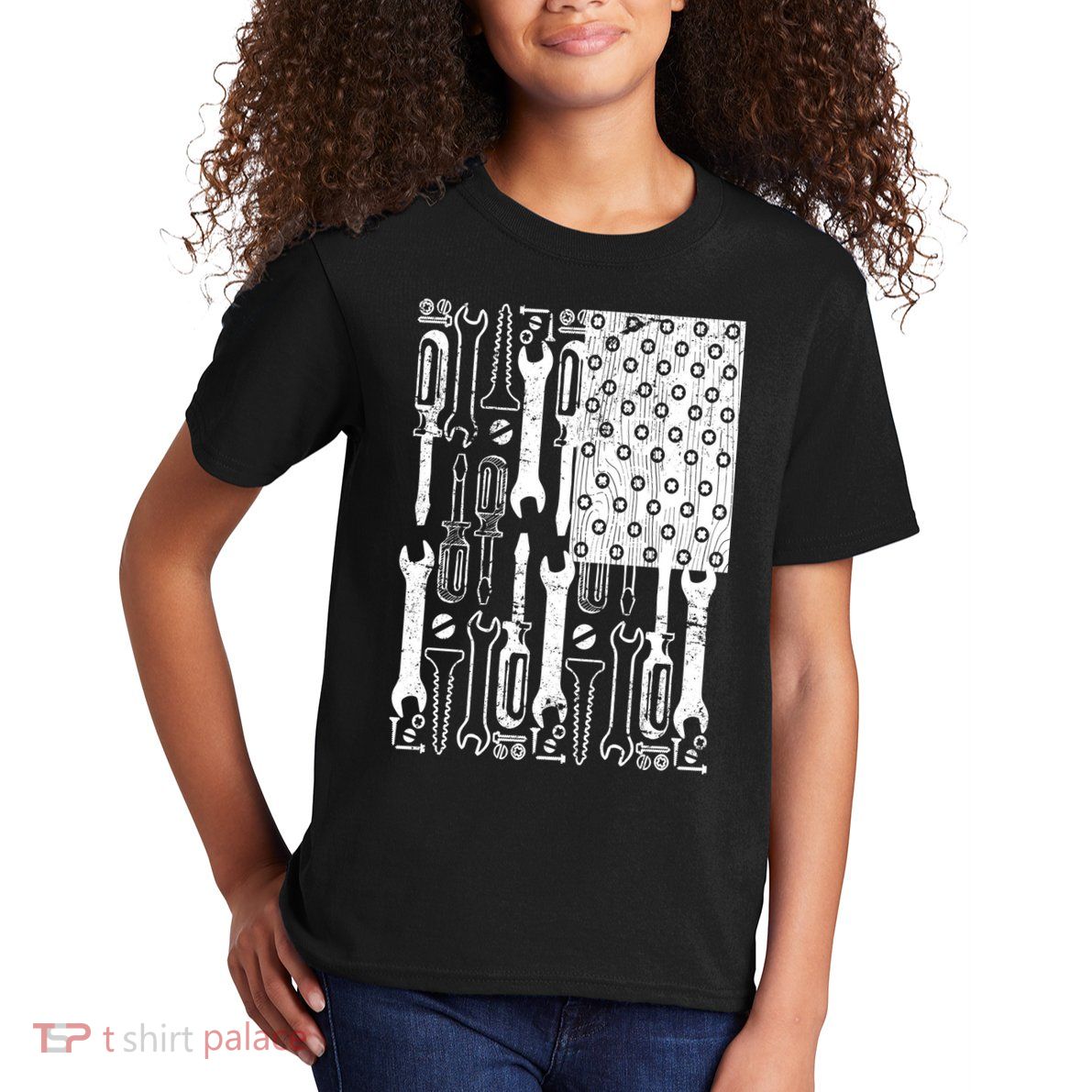 Tool American flag Mechanic Kids T-Shirt