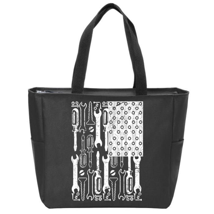 Tool American flag Mechanic Zip Tote Bag