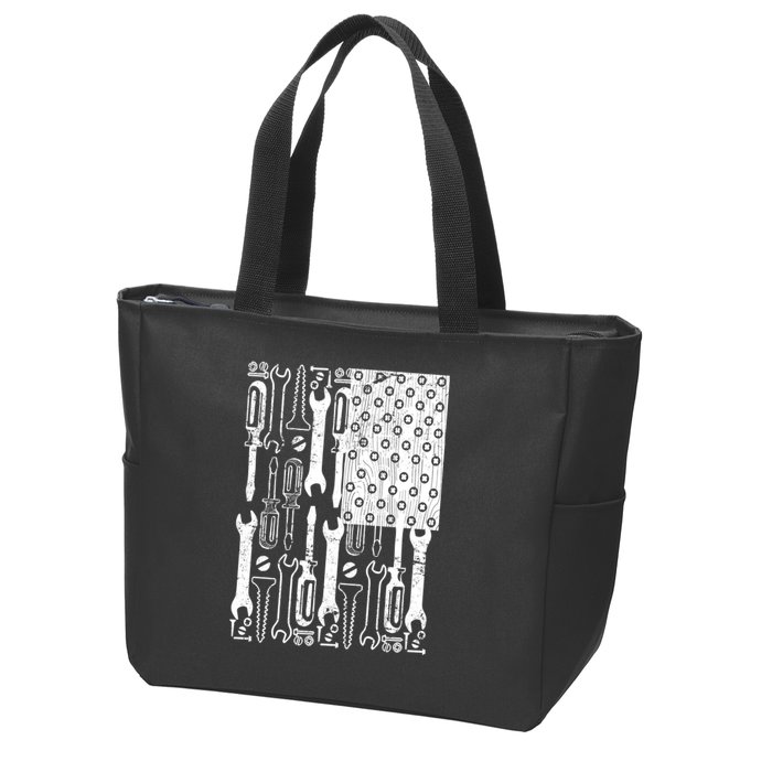 Tool American flag Mechanic Zip Tote Bag