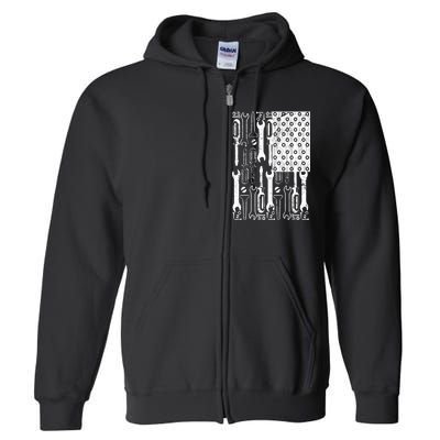 Tool American flag Mechanic Full Zip Hoodie