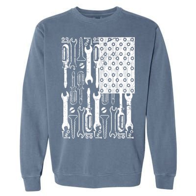 Tool American flag Mechanic Garment-Dyed Sweatshirt