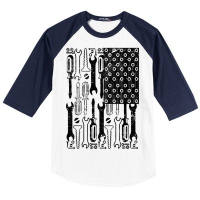 Tool American flag Mechanic Baseball Sleeve Shirt