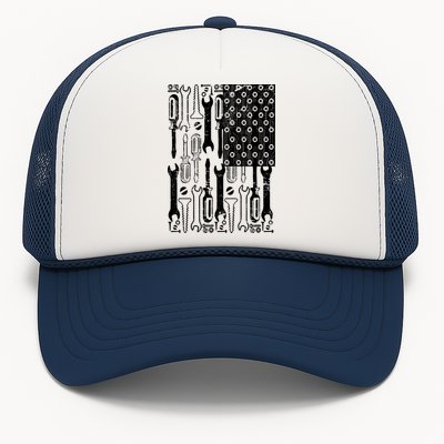 Tool American flag Mechanic Trucker Hat