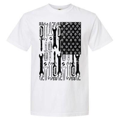 Tool American flag Mechanic Garment-Dyed Heavyweight T-Shirt