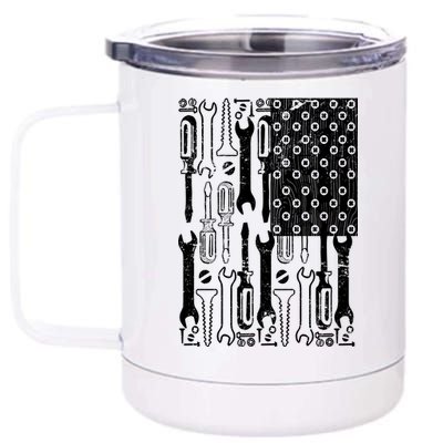 Tool American flag Mechanic 12 oz Stainless Steel Tumbler Cup