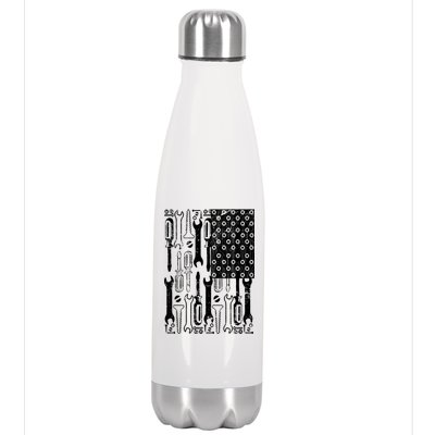 Tool American flag Mechanic Stainless Steel Insulated Water Bottle