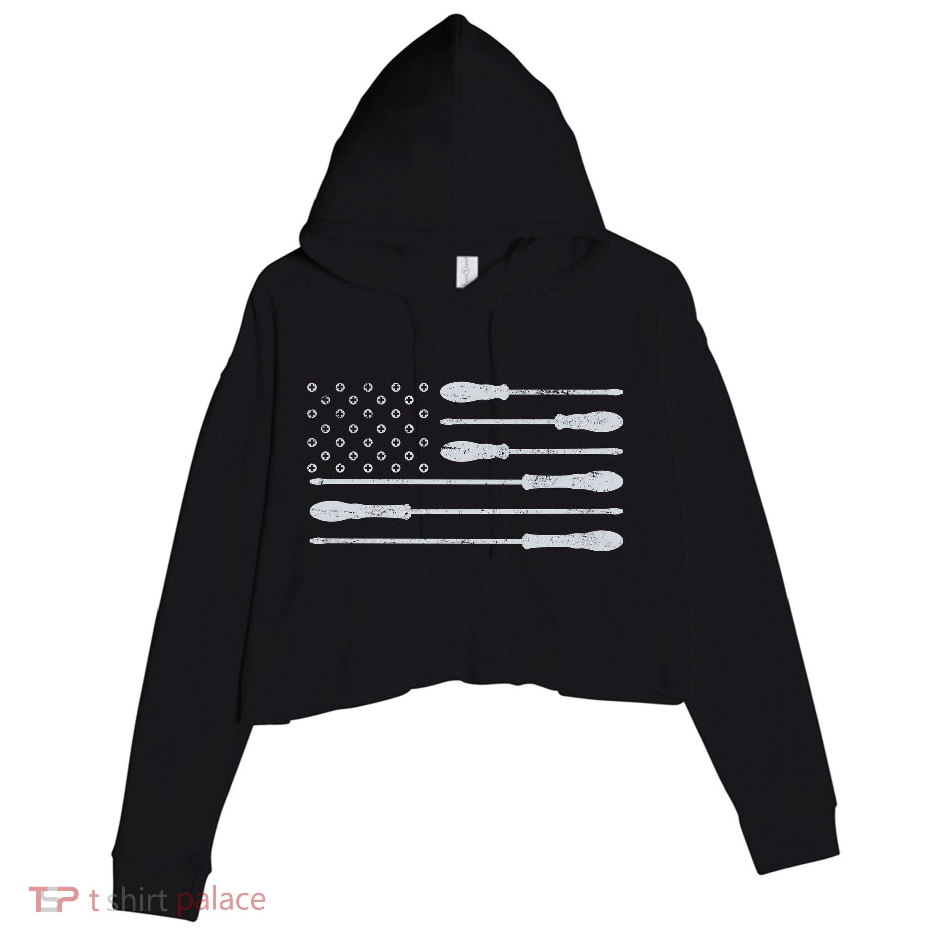 Tool Flag Crop Fleece Hoodie