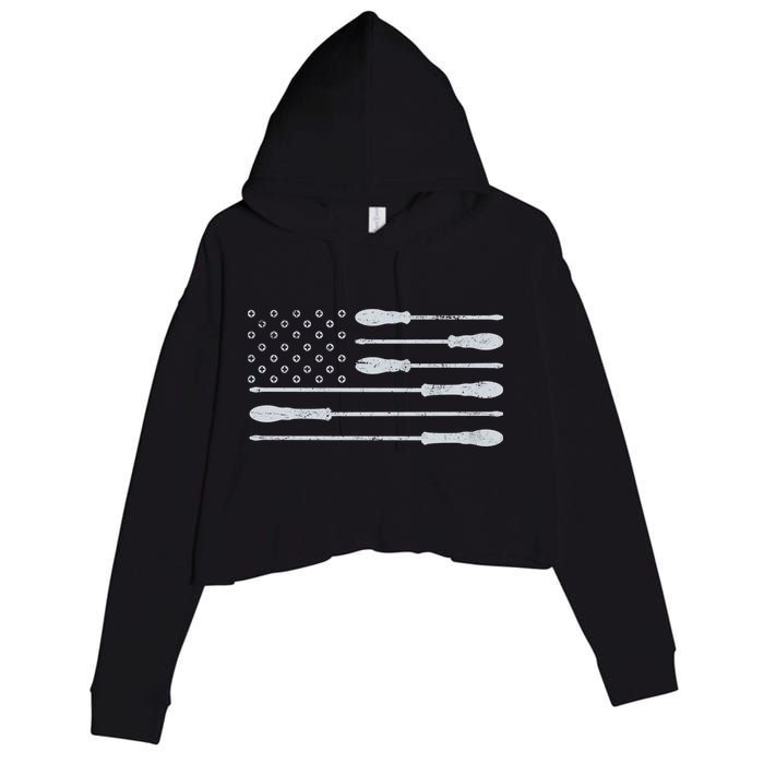 Tool Flag Crop Fleece Hoodie