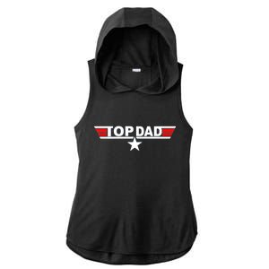 Top Dad Logo Ladies PosiCharge Tri-Blend Wicking Draft Hoodie Tank