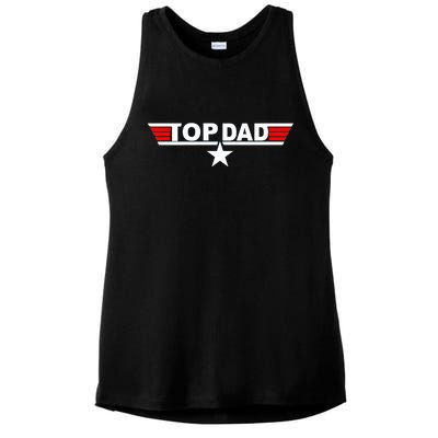 Top Dad Logo Ladies PosiCharge Tri-Blend Wicking Tank