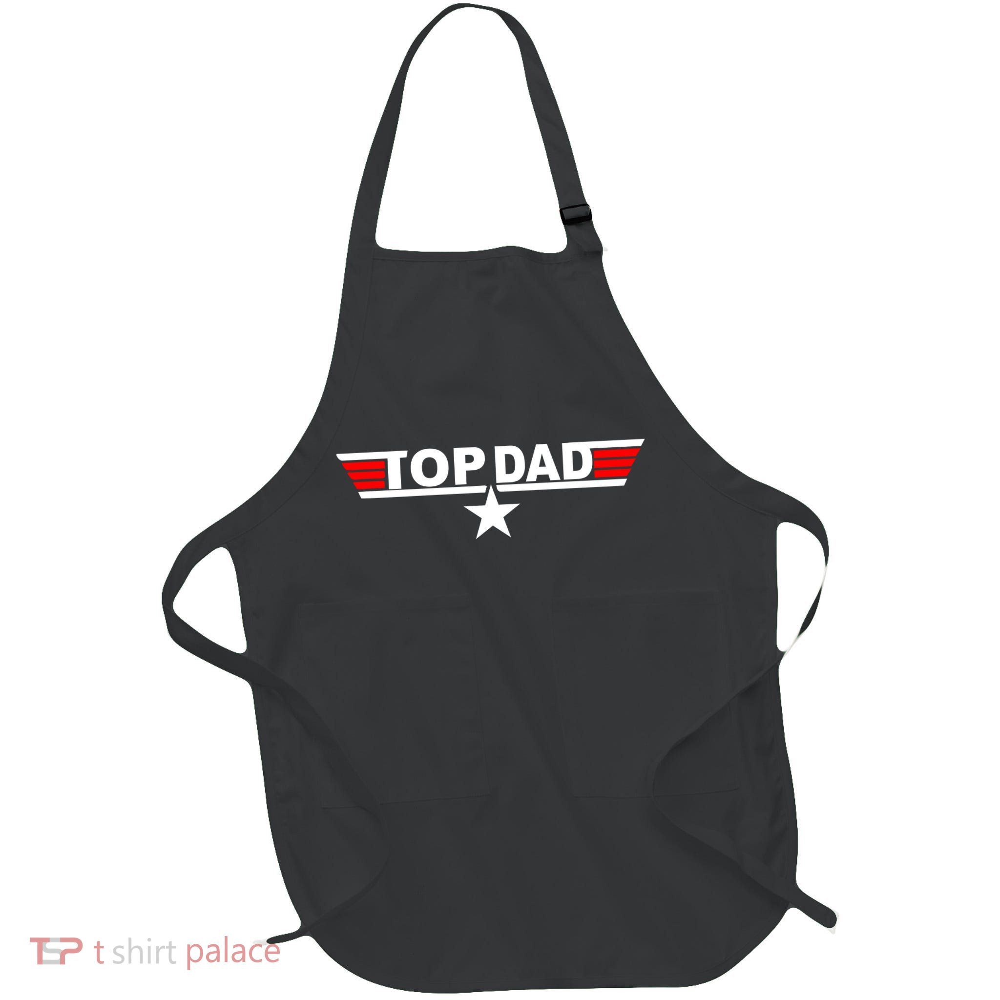 Top Dad Logo Full-Length Apron With Pockets