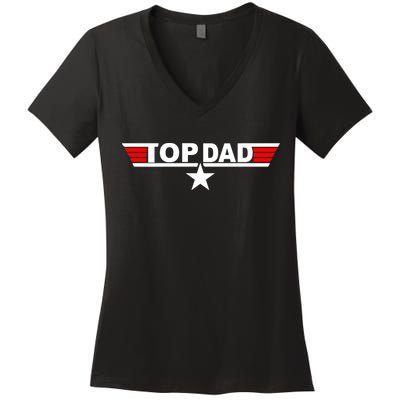 Top Dad Logo Women's V-Neck T-Shirt
