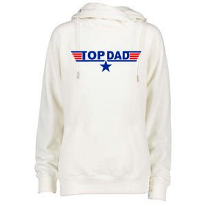 Top Dad Logo Womens Funnel Neck Pullover Hood