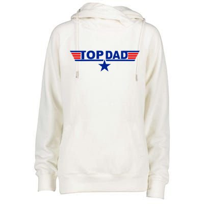 Top Dad Logo Womens Funnel Neck Pullover Hood