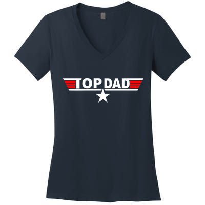 Top Dad Logo Women's V-Neck T-Shirt