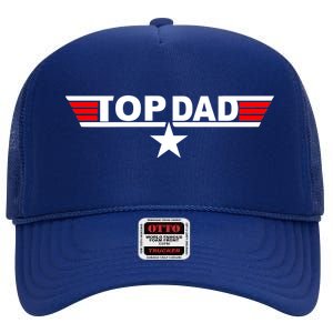 Top Dad Logo High Crown Mesh Back Trucker Hat