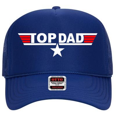 Top Dad Logo High Crown Mesh Back Trucker Hat