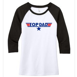 Top Dad Logo Women's Tri-Blend 3/4-Sleeve Raglan Shirt