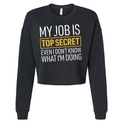 Top Secret Job Cropped Pullover Crew