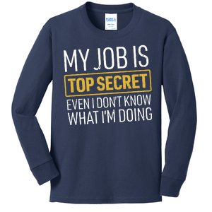 Top Secret Job Kids Long Sleeve Shirt