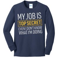 Top Secret Job Kids Long Sleeve Shirt