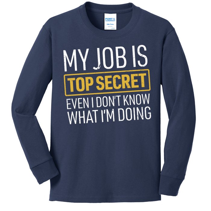 Top Secret Job Kids Long Sleeve Shirt