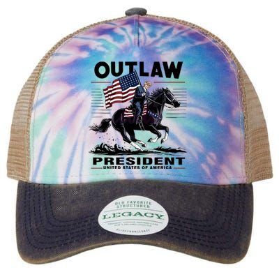 Trump Outlaw President United States Of America Legacy Tie Dye Trucker Hat