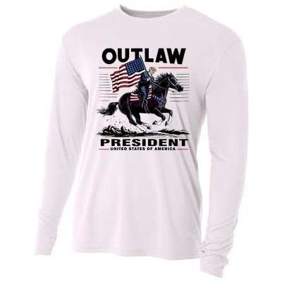 Trump Outlaw President United States Of America Cooling Performance Long Sleeve Crew