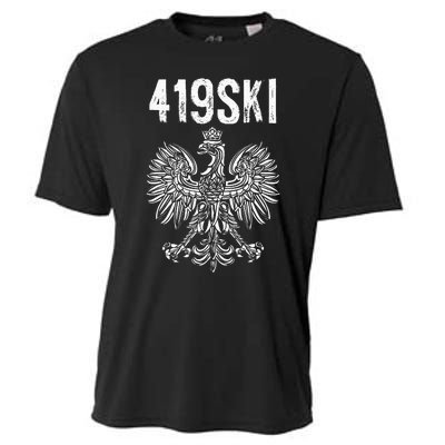 Toledo Ohio Polish American Eagle Flag Pride 419 Area Code Cooling Performance Crew T-Shirt