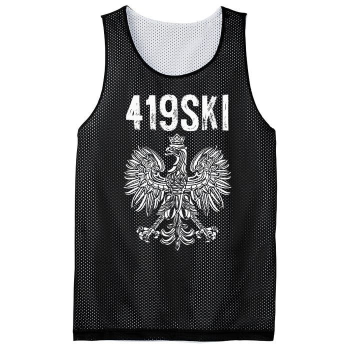 Toledo Ohio Polish American Eagle Flag Pride 419 Area Code Mesh Reversible Basketball Jersey Tank